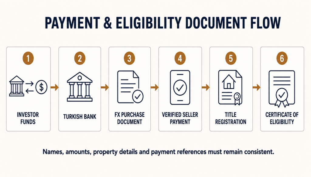 Payment and documentation process for Turkish citizenship property investment
